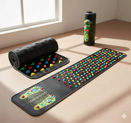 Tapis de réflexologie plantaire professionnel pour massage thérapeutique à domicile.