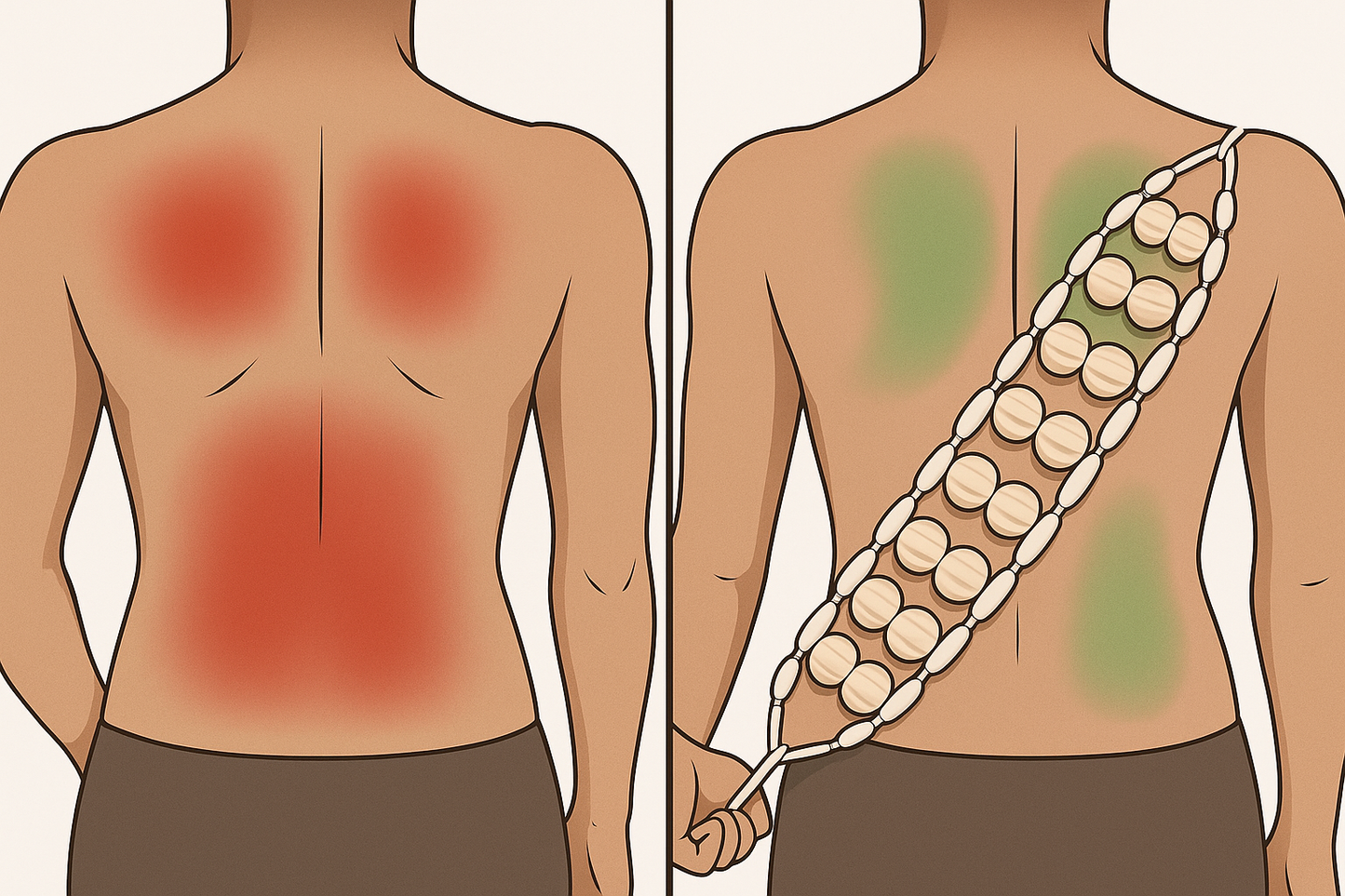 Ceinture à Rouleaux de Massage - Avant/Après
