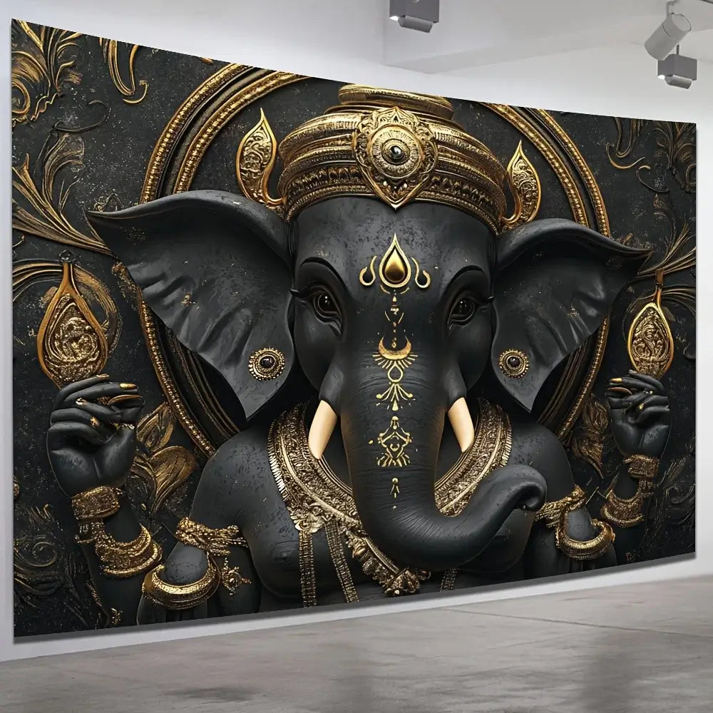 Tapisserie Murale Ganesha 3D Colorée Hindouisme