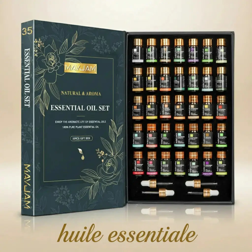 Set de 35 Huiles Essentielles pour Diffuseur et Aromathérapie