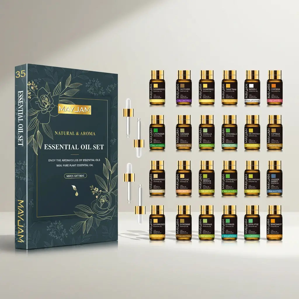 Set de 35 Huiles Essentielles pour Diffuseur et Aromathérapie