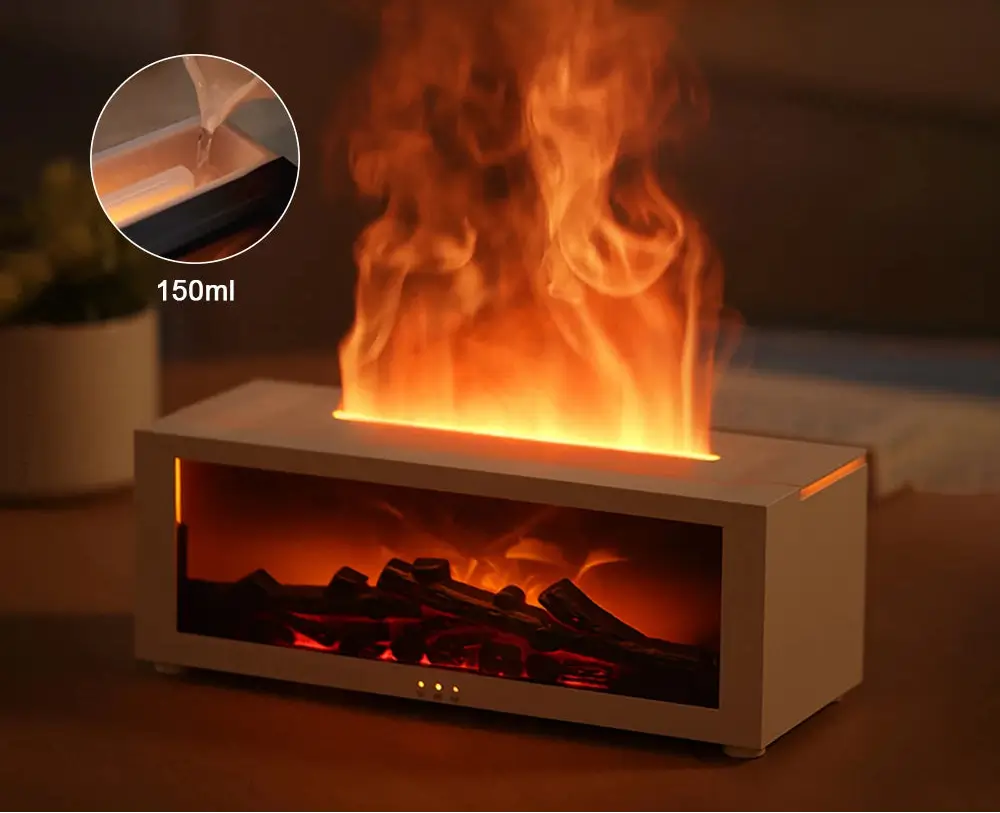 Humidificateur d'Air Huiles Essentielles avec LED Flamme
