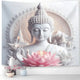 Tapisserie Murale Bouddha Statue Lotus Blanc Pur