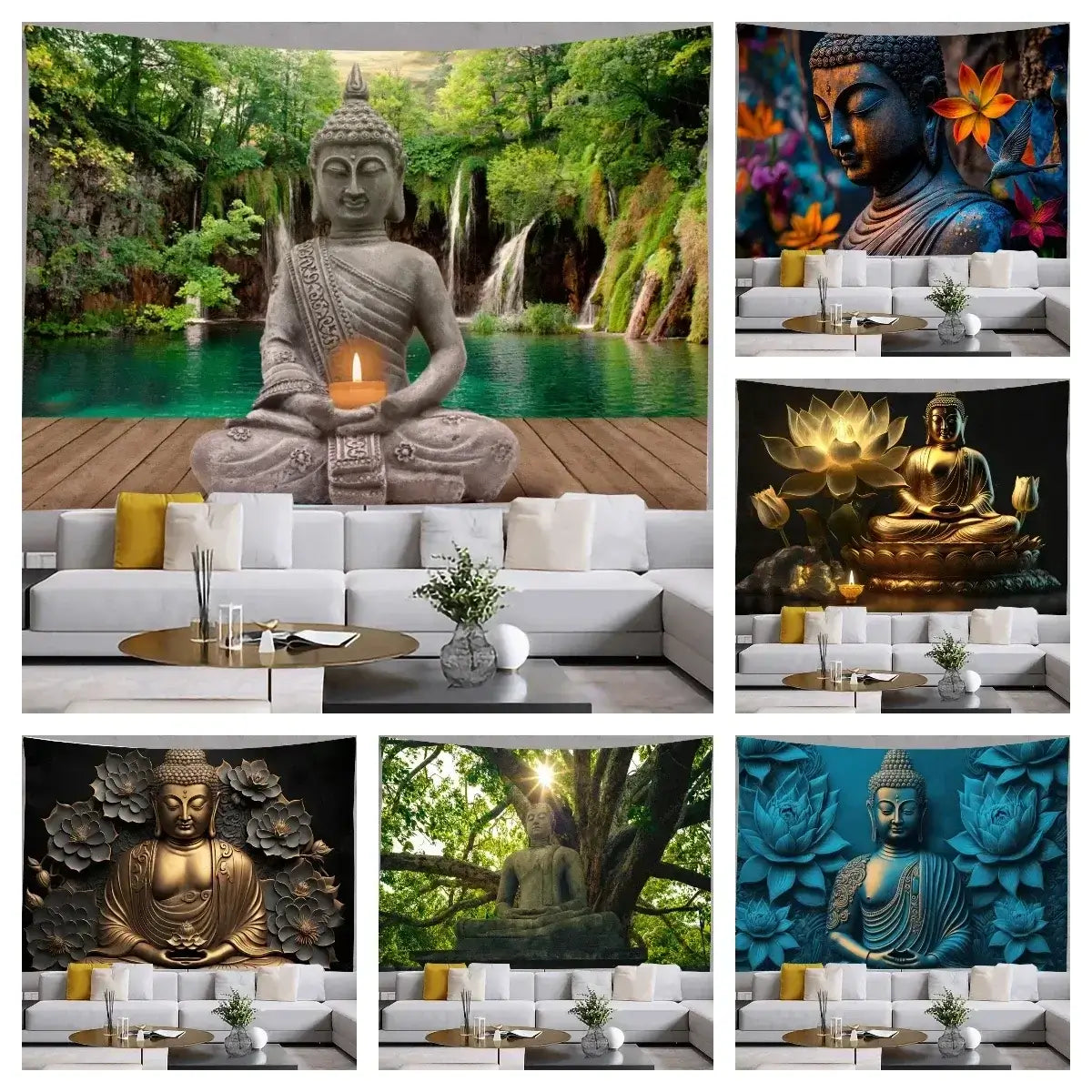 Tapisserie Murale Bouddha Indien Mandala Bohème