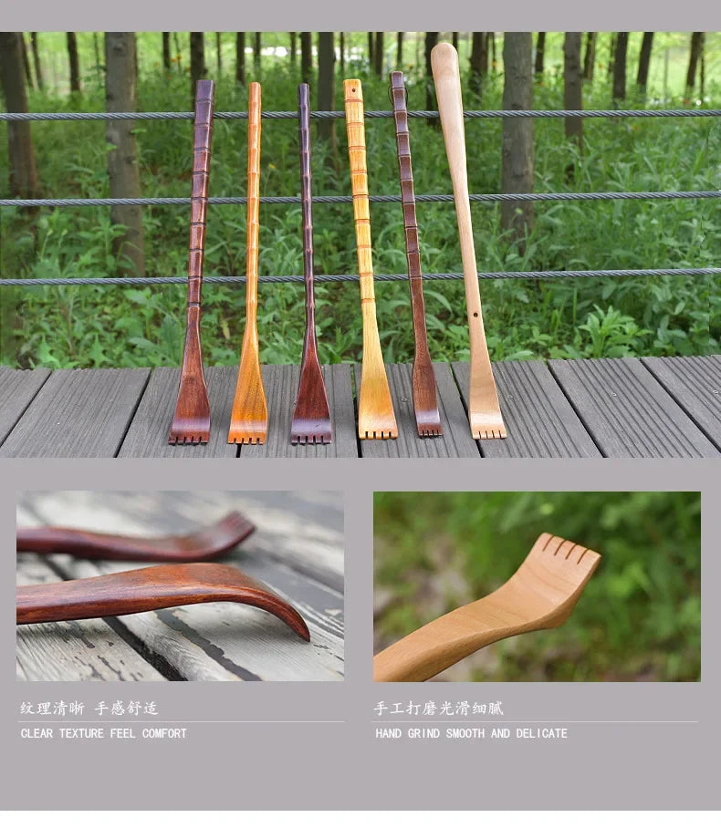 Grattoir de Dos en Bois à Long Manche - Masseur Corporel