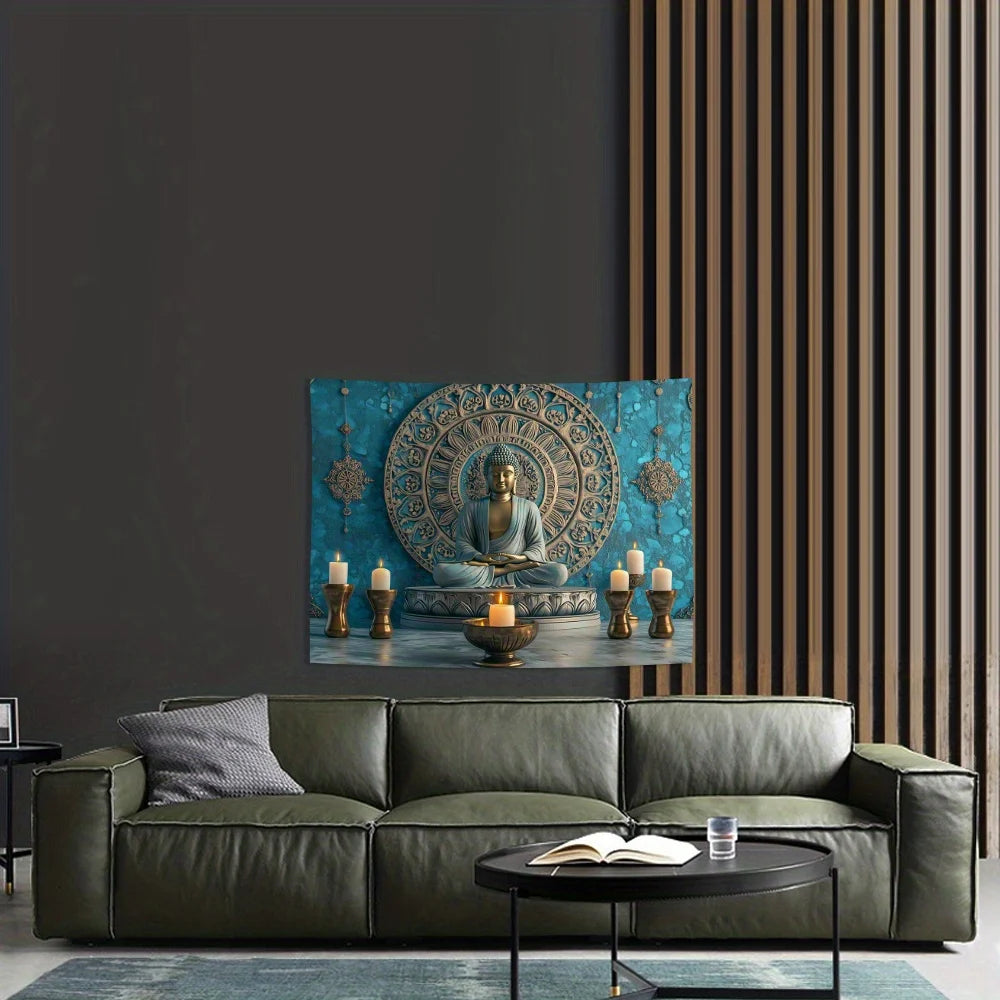 Tapisserie Murale Bouddha 3D Élégante Polyester