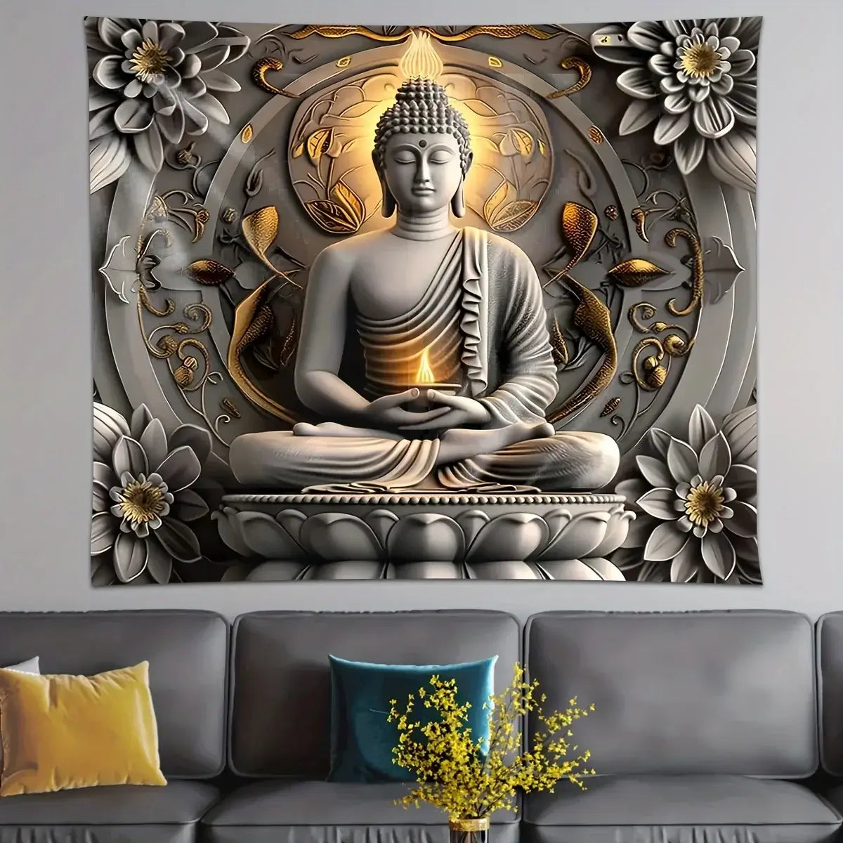 Tapisserie Murale Lotus Oriental Zen Atmosphère