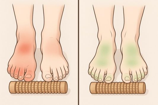 Rouleau Massage Bois Réflexo Pieds - Avant/Après